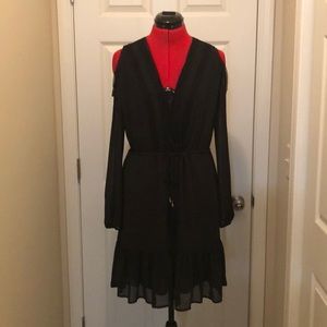 2 for $10 Black Chiffon/Lace ‘Cold Shoulder’ Dress